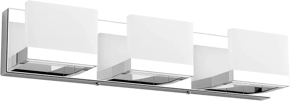 Tipace Modern 3 Lights LED Vanity Light for Bathroom Up and Down Chrome Bathroom Wall Light Fixtures Over Mirror(White Light 6000K)