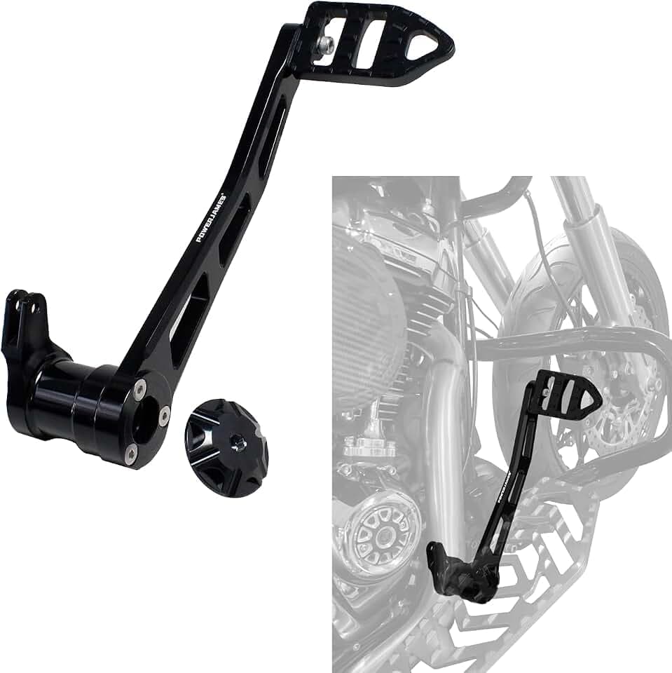 POWER JAMES CNC 10.2" Long Black Foot Brake Clutch Shift Lever & Footpeg Fits for Harley Davidson 2014-25 Street Glide Road Glide FLHX FLTR (Black)