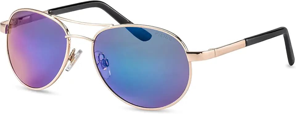 FILTRAL Kleine Pilotenbrille/Bunt verspiegelte Damen Sonnenbrille für schmale, kleine Köpfe