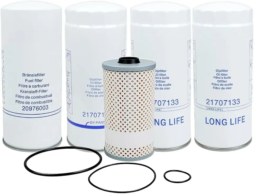 20972293 21707132 FF5369W 2x21707133 Filter Kit Fits for Volvo VNL VN VNM VNX VHD Volvo VE D11 D13 Includes Fuel, Bypass, Oil Filter Replace C8017, 6941666, PF7680
