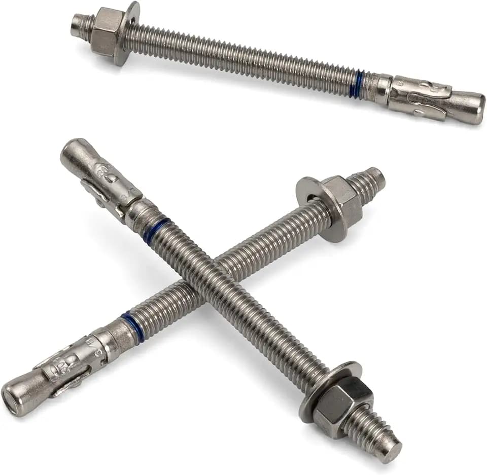 3/8" x 6-1/2" Concrete Anchor (25 Pack) 3/8 inch Wedge Anchors Bolts Stainless Steel