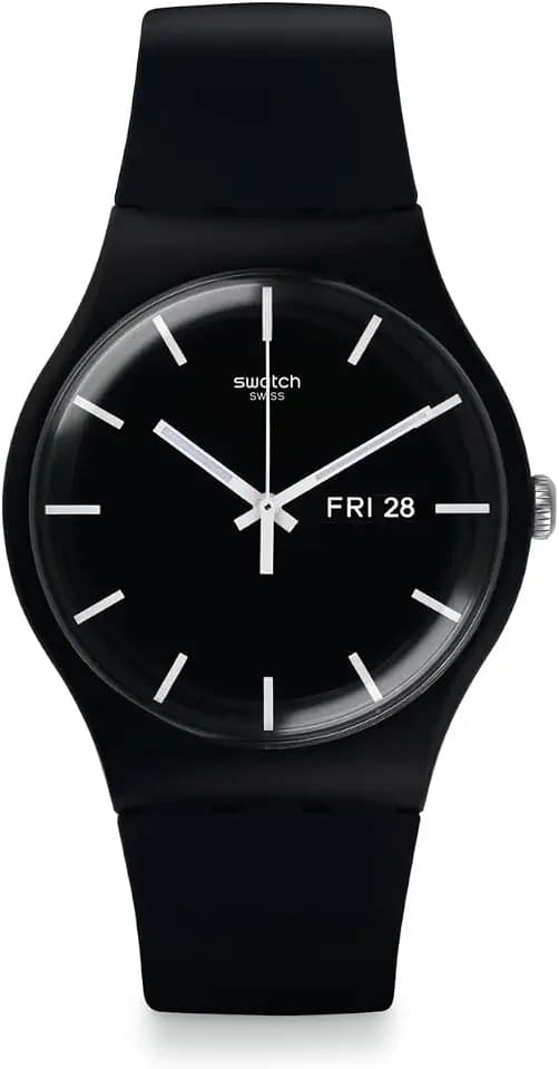 Swatch New Gent Biosourced Unisex Watch Casual Plastic Black Quartz Waterproof Mono Black