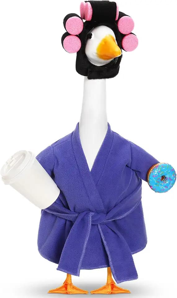 Shyyween Lady Porch Goose Outfit, Purple Bathrobe Goose Clothes Set