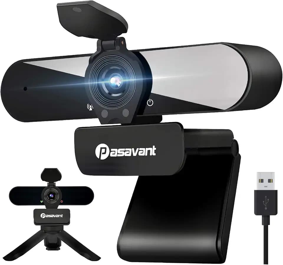 2021 Webcam with Microphone Webcam Cover, 2K Webcam USB Web Camera PC Webcam Comes with a Free Stable Tripod for Live Video,Conferencing,Teaching,Recording,Streaming and Gaming