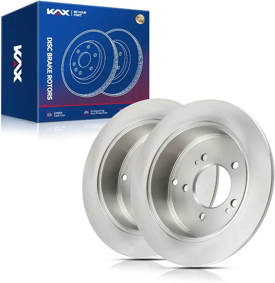 KAX 11.18in Rear Brake Rotors Fit for Kia Sportage 2005-2016, Hyundai Tucson 2005-2015, Brake Disc replace 2pcs # 31336