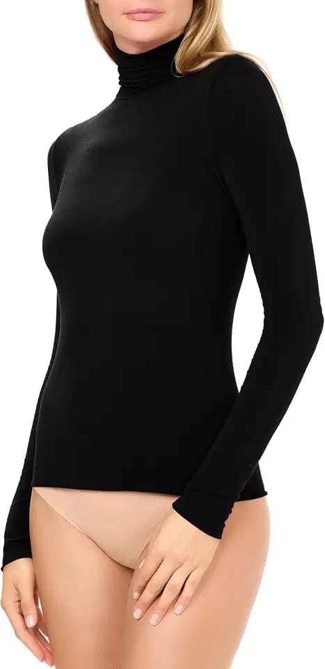 Golden Lady Damen Maglia Light Cashmere Collo Alto, Nero, M/L T-Shirt, Schwarz