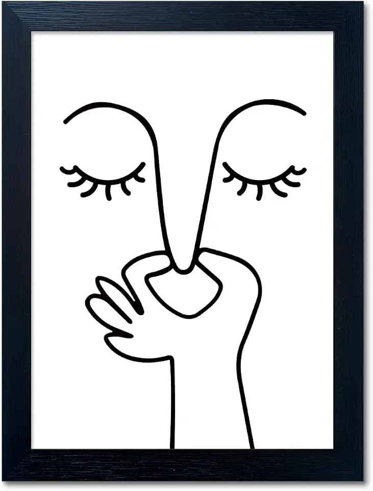 AIANHUA Black and White Bathroom Decor Wall Art Bad Smell Humorous Canvas Print Funny Guest Toilet Picture Artworks for bathroom walls Modern Minimalistic Bathroom Sign Accesories