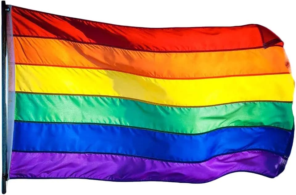 US Flag Factory 2x3 FT Rainbow Flag (Sewn Stripes) Outdoor SolarMax Nylon - Gay Pride Lesbian LGBT - Premium Quality - Made in America