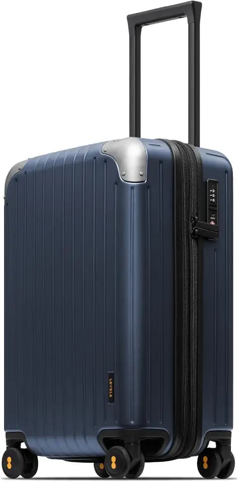 LEVEL8 Carry on Luggage Hardshell Suitcase with Wheels Expandable 20" Blue