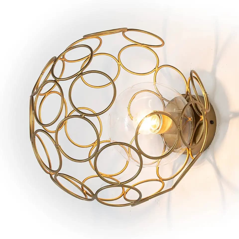 APLIQUE 30X33X30 CRISTAL/METAL DORADO