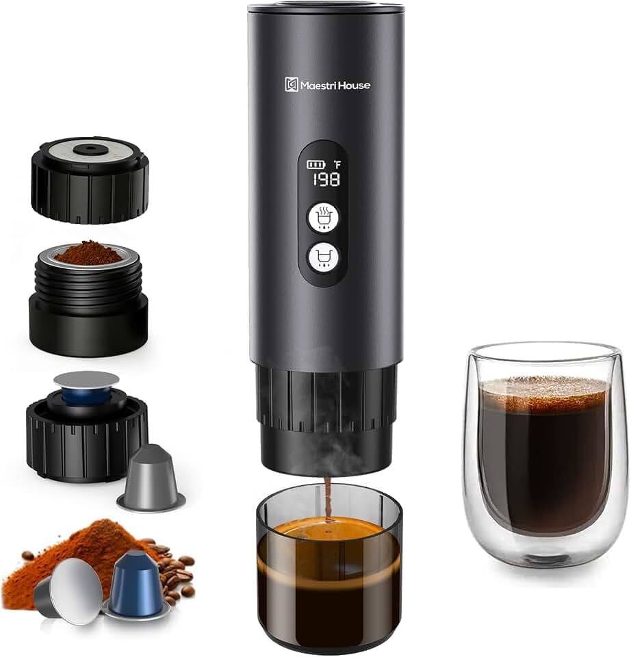 Maestri House Tragbare Akku Kaffeemaschine Selbstheizend