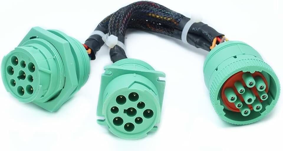 J1939 ELD Splitter Y Cable 9 Pin J1939 Male to 2 Female Extension Splitter Y Cable 1ft/30cm