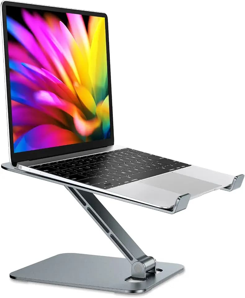 RIWUCT Aluminum Alloy Laptop Stand for Desk, Foldable Laptop Riser Holder