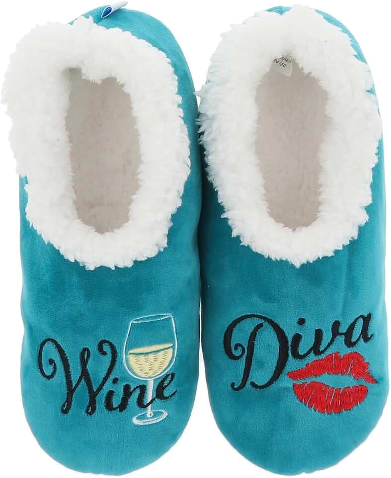 Snoozies! Pairables Damen-Hausschuhe aus superweichem Sherpa-Fleece mit rutschfester Sohle, Weinrot, Schokolade und weitere Designs