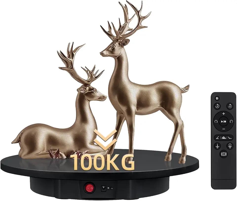 Mcbazel 360 ° Drehteller elektrisch 42 cm Professionelle Fotografie Platine 100 kg Drehplatte Motor Automatik Display 360 Grad drehbar für Video/Schmuck/Uhren – Schwarz