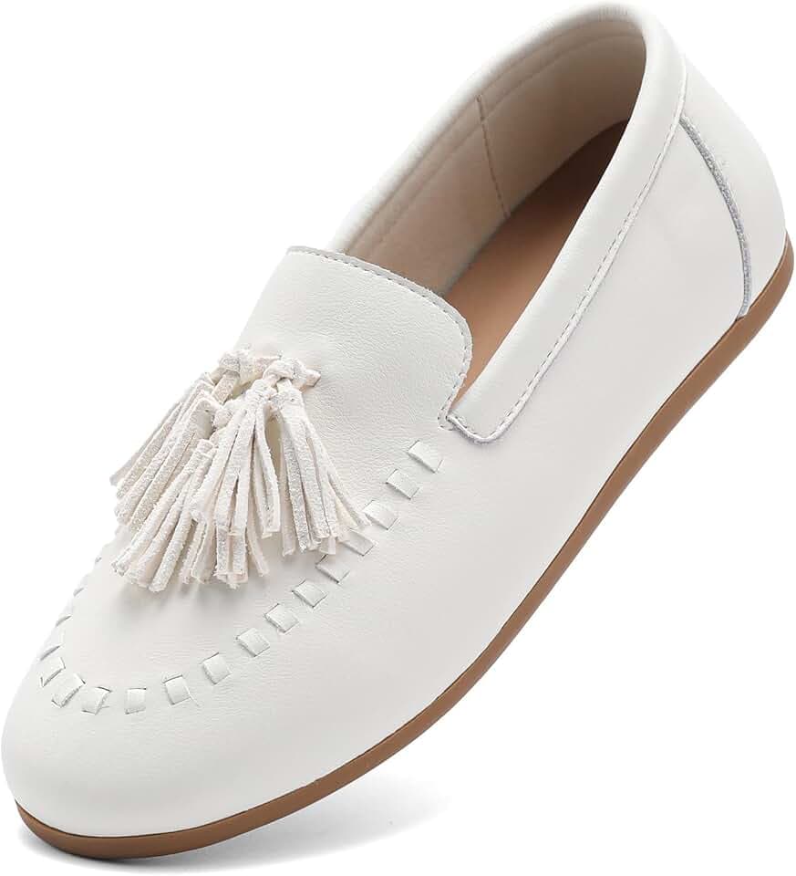 Women's Suede Moccasins Loafers Slip-Ons Dress Shoes Flats – Tassel Loafers for Women Comfortable Walking Penny Shoes