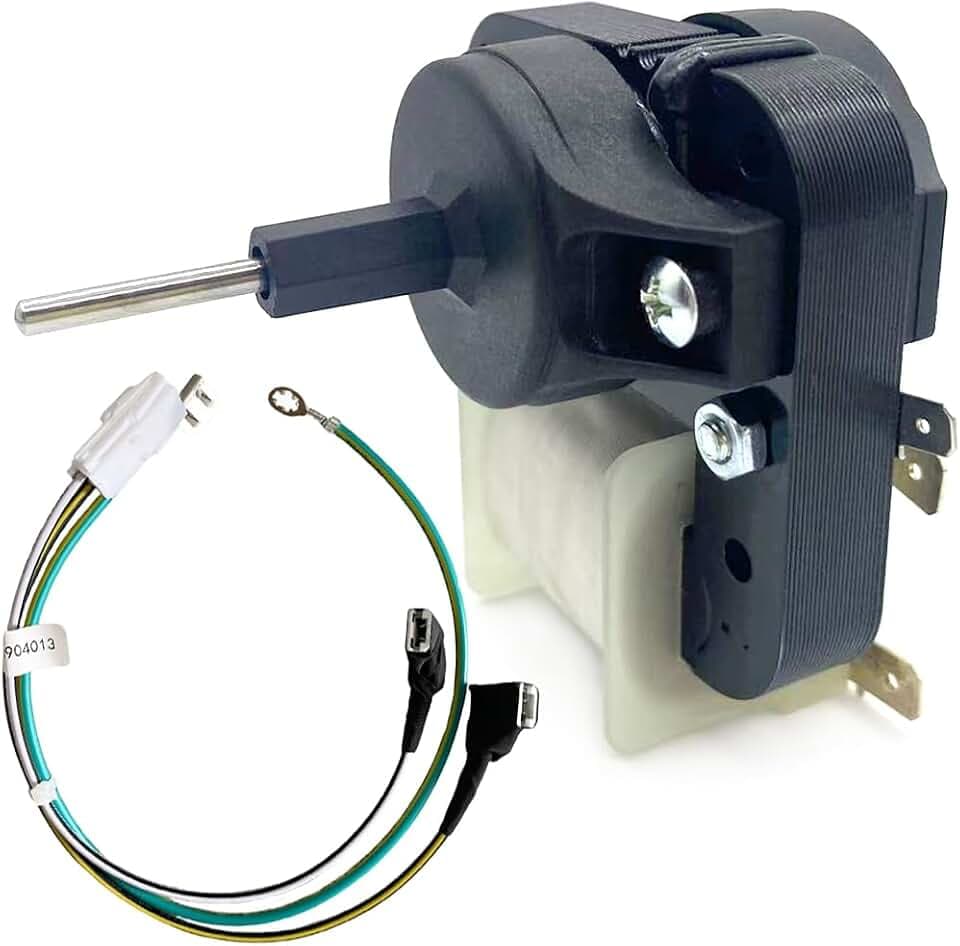 W10128551 Refrigerator Freezer Evaporator Fan Motor with Wiring Compatible with Whirlpool Kenmore, Replaces WPW10128551 10449508 W10449515 67001087 W10199049 W10904013