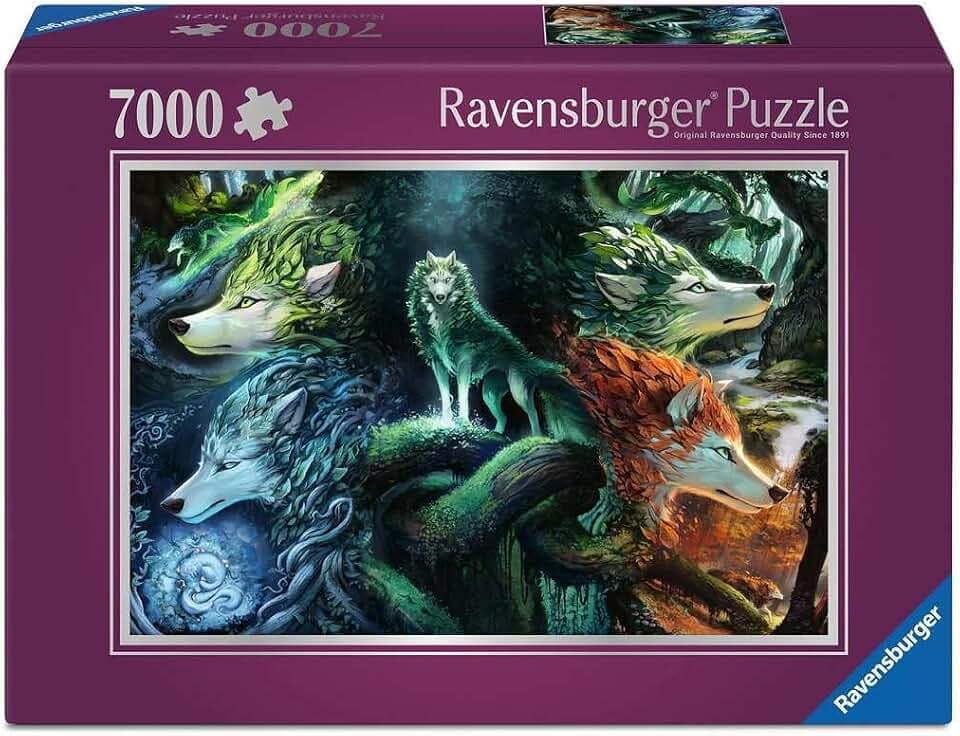 Ravensburger Puzzle 12001423 - Das Flüstern des Waldes - 7000 Teile Wölfe-Puzzle für Puzzle-Profis und Fantasy-Fans ab 14 Jahren