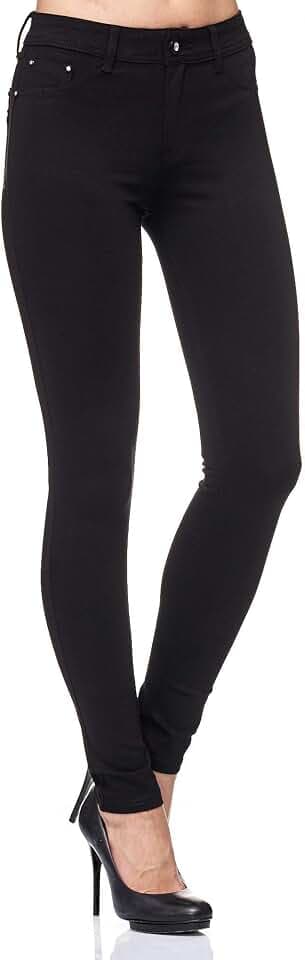 Elara Damen Stretch Hose Skinny Fit Jegging Chunkyrayan