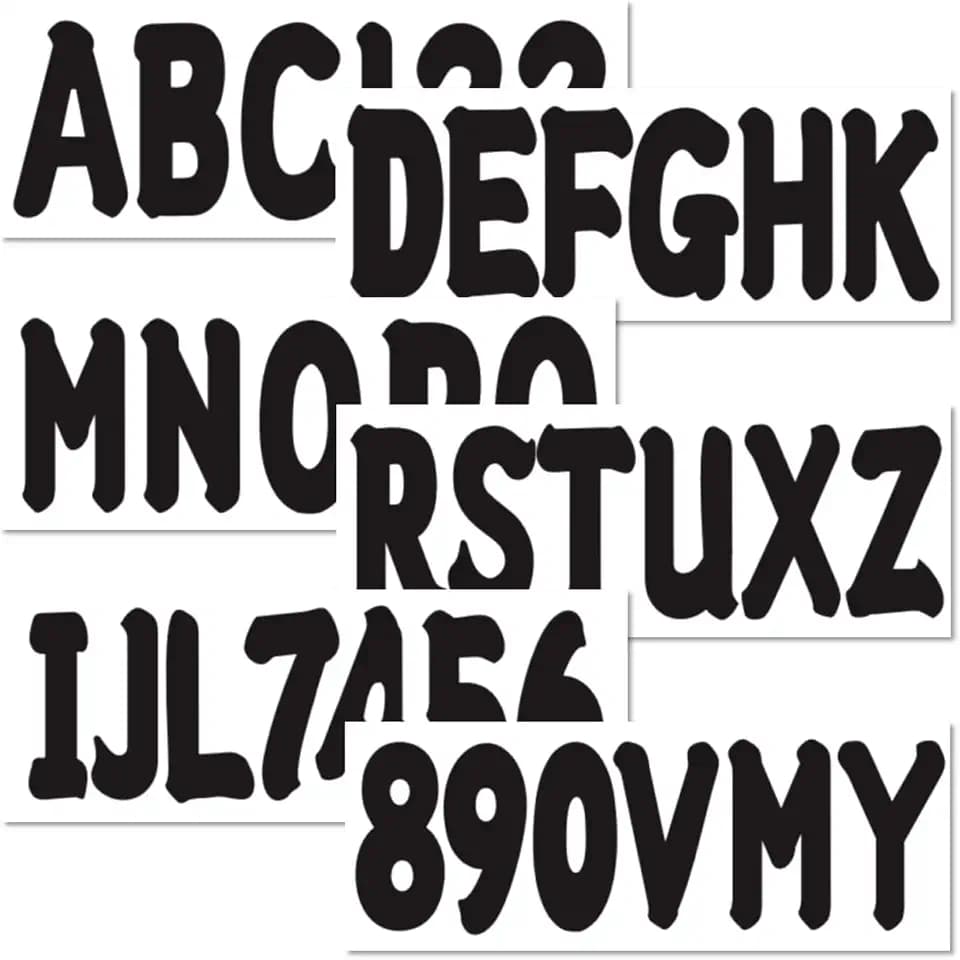 3 Inch Boat Registration Number and Letter Sticker Vinyl Decal