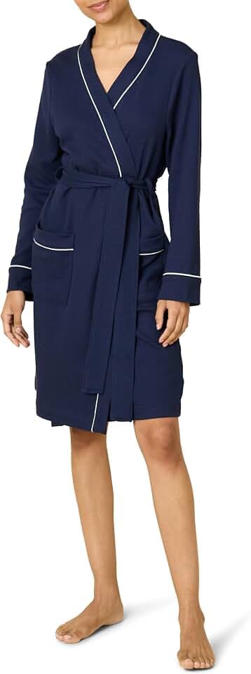 Amazon Essentials Women's Lightweight Waffle Bath Robe (Available in Plus Size)
