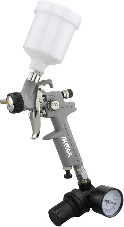NuMax SPS08 Pneumatic 0.8 mm Tip Mini HVLP Gravity Feed Spray Gun with 125 cc Plastic Cup