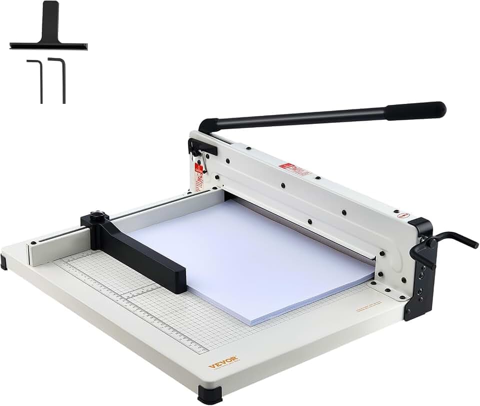 VEVOR Papierschneider manuelle Schneidemaschine (bis A3 Papier, 400 Blatt Kapazität), Papierschneidemaschine Hebelschneider, Guillotine-Schere für Papier höchste Präzision Büro Zuhause Schule