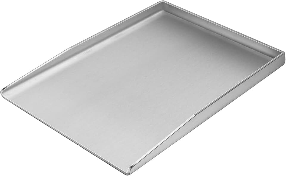 Universal Edelstahl Plancha Grillplatte 37x26CM Universal BBQ Plancha Grillpfanne passend für Weber Gasgrill und Holzkohlegrill,Rechteckig,universal und massiv