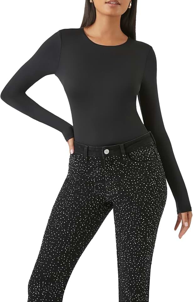 Forever 21 Women's Fitted Long-sleeve Bodysuit