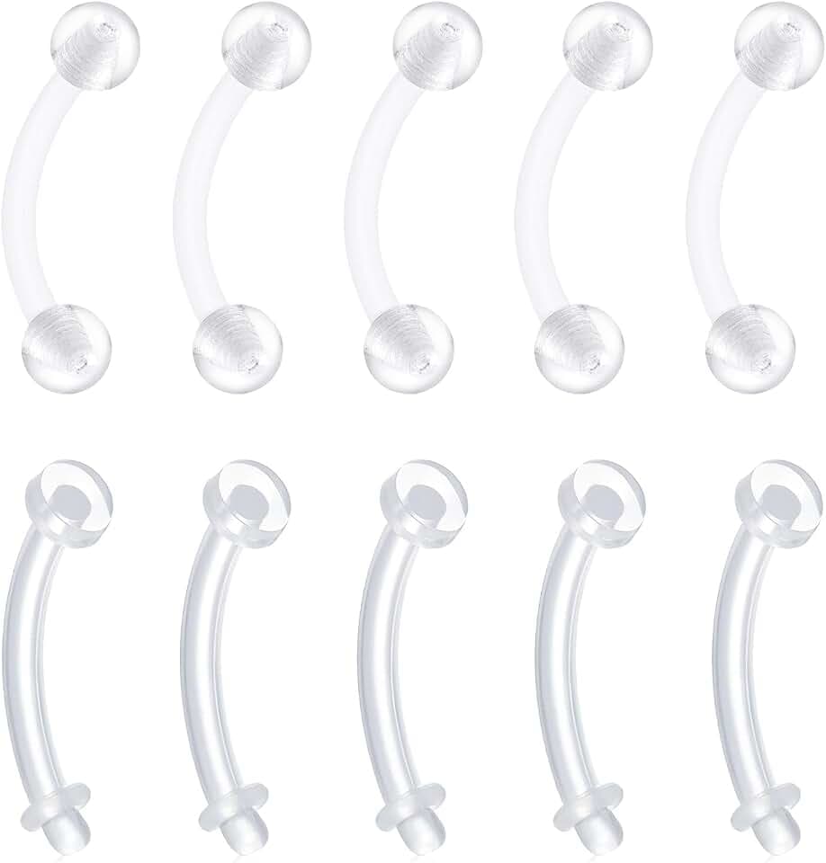 Longita Clear Belly Button Rings Plastic Belly Button Rings Plastic Belly Rings for Sports Surgery