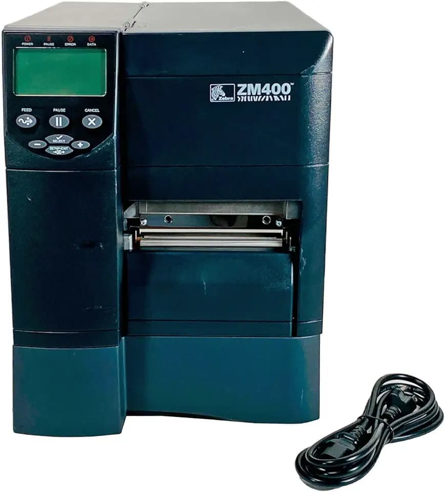 Zebra ZM400 Thermal Transfer Label Barcode Printer Ethernet USB Serial Parallel ZM400-2011-0100T, Bundle with Power Cable
