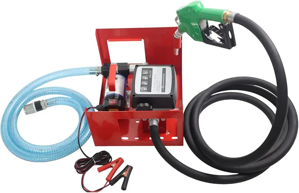110-120V 175W Diesel Transfer Pump,Electric Fuel Transfer Pump & flowmeter 32GPM Self-Priming Pump & AUTO Fuel Nozzle & 2 Hoses NPT Threads Fitting