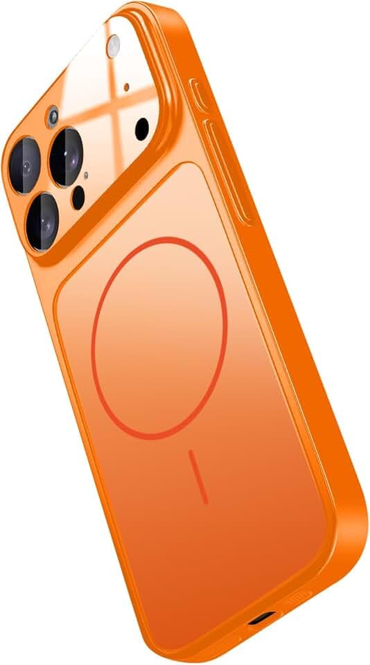 [Verwandeln Sie Sich in EIN iPhone 17] für iPhone 16 Pro Magnetisch Hülle mit Kameraschutz, Matte Touch, Militärnorm Schutz Case, PC Kratzresistente Rückseite (Orange, iPhone 16 Pro)