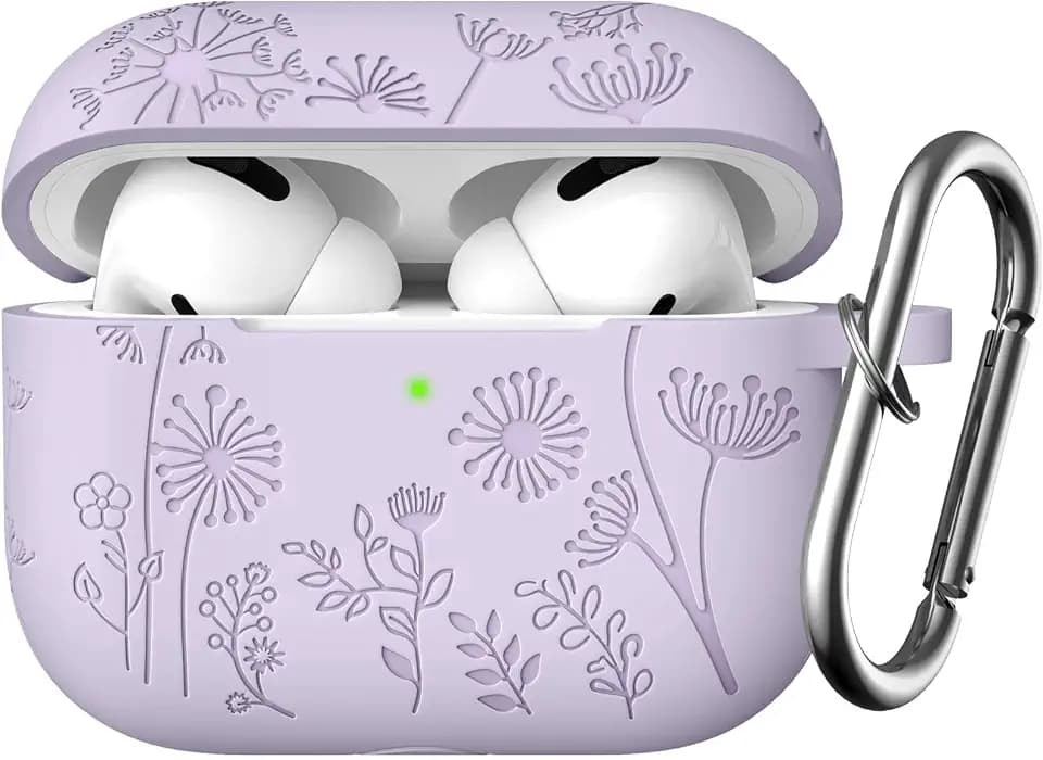 Lerobo for AirPods Pro 2 Case, Soft Silicone Cover with Keychain for Women