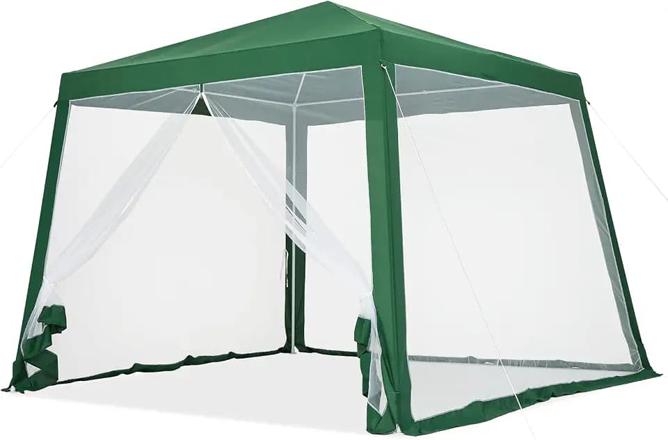 Pop-Up Canopy, Commercial Pop-Up Gazebo Tent, Outdoor Waterproof Screen Tent with Mesh Mosquito Netting Side Walls