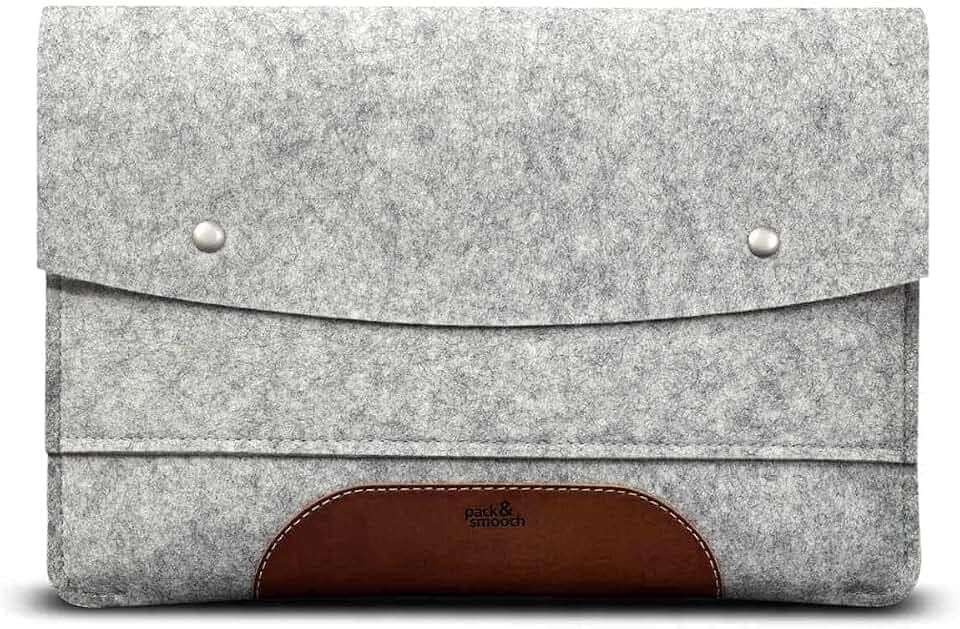 Pack & Smooch Hülle Leder & Wollfilz kompatibel mit MacBook Pro 14
