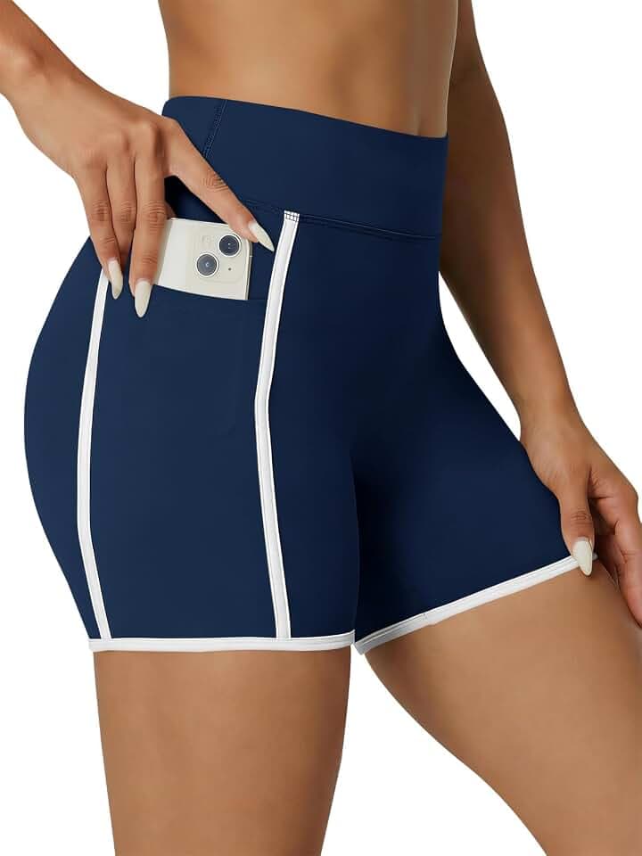 Aoysky Womens Buttery Soft Workout Biker Shorts with Pockets Spandex High Waisted Athletic Running Yoga Shorts