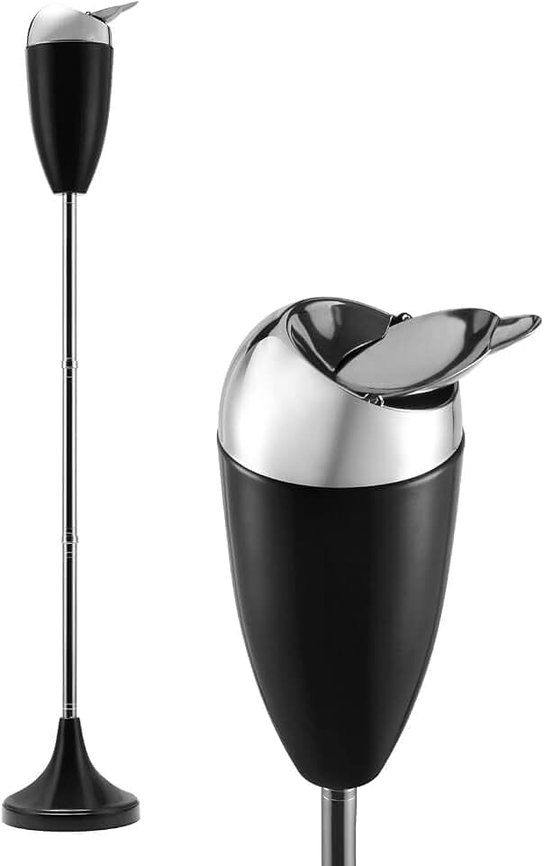 Anfrere Smokeless Windproof Adjustable Pedestal Ashtray with Lid