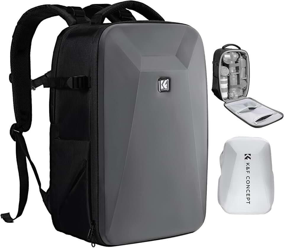 K&F CONCEPT Camera Backpack,Hardshell Photography DSLR Camera Bag