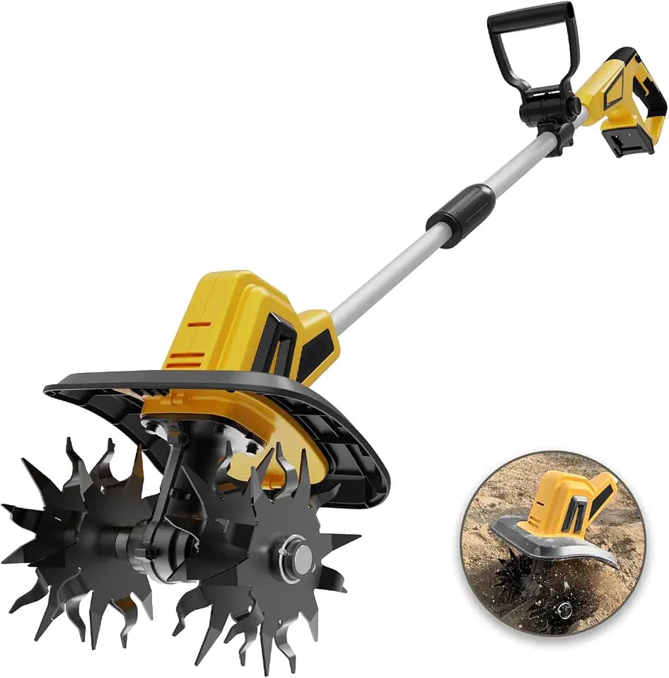 Cordless Garden Tiller Cultivator Compatible with Dewalt 20V Max Battery