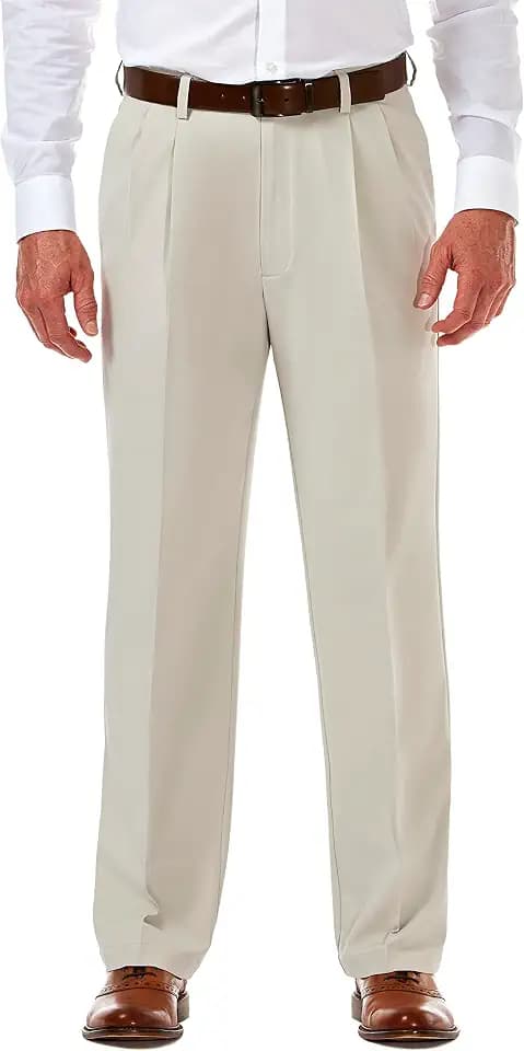 Haggar Men's Classic Fit Cool 18 Pro Pleated Golf Pant