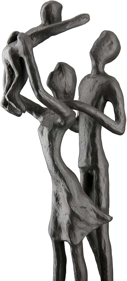 Casablanca Skulptur Familienglück, Deko Figur Braun, Metall Statue Wohnzimmer, Büro Dekoration H. 20 cm x B. 9 cm - Moderne Skulpturen Familie, Baby Kinder Symbol Familiengründung