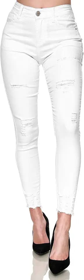 Elara Damen Jeans High Waist Destroyed Chunkyrayan