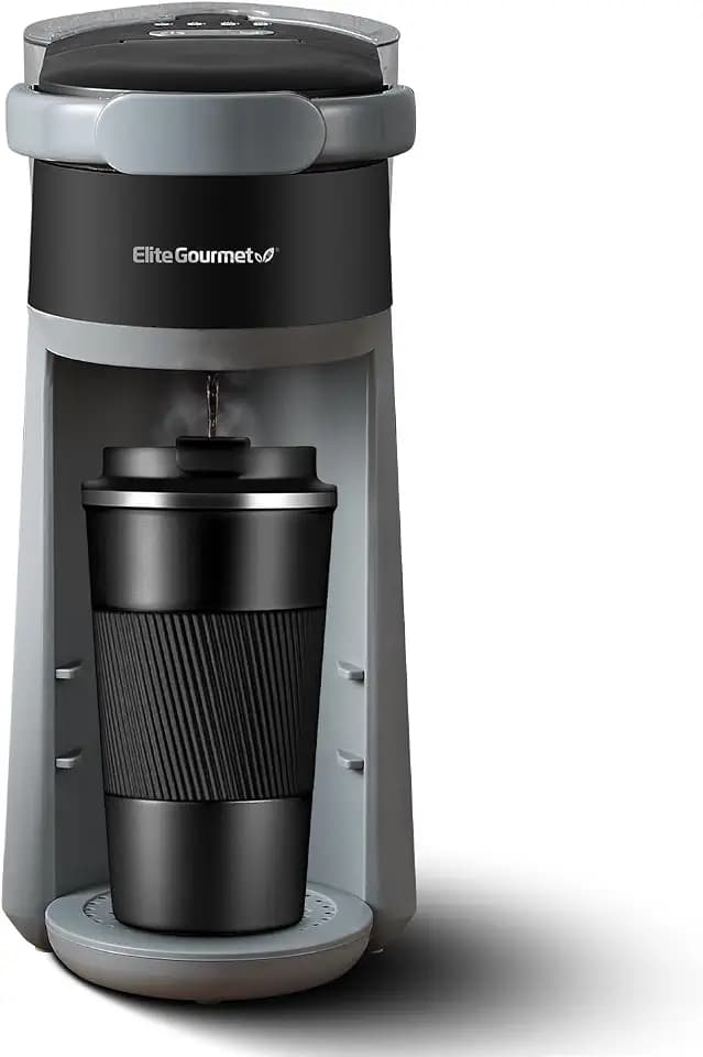Elite Gourmet EHC323X 2-in-1 Capsule Coffee Maker, K-Cup & Grounds, Black