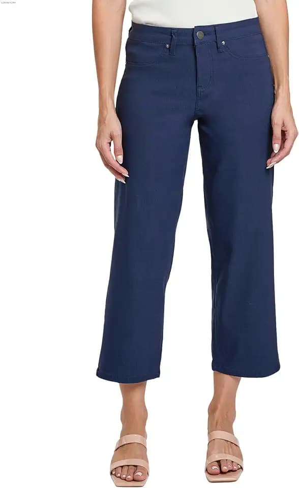 Royalty For Me Women's Women's Hyperstretch High Rise Cropped Wide Leg Flood Pants, Wf122631