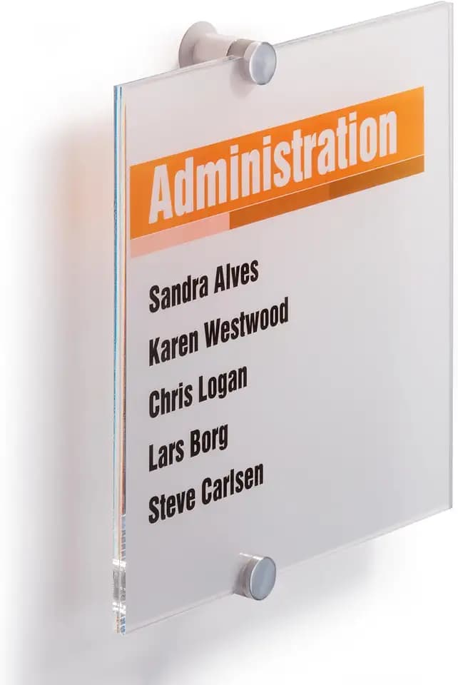 Durable Türschild Crystal Sign, 210 x 210 mm, mit bedruckbarer Folieneinlage, transparent, 482419