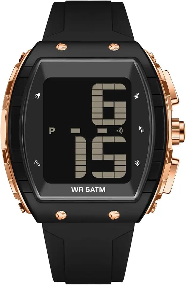 Digital Watch for Seniors Elderly Watch with Time-Telling Alarm Extra Large Numbers Display Waterproof Wrist Watches for Elderly Easy to Read LED Multifunction Electronic Daily Watches for Men