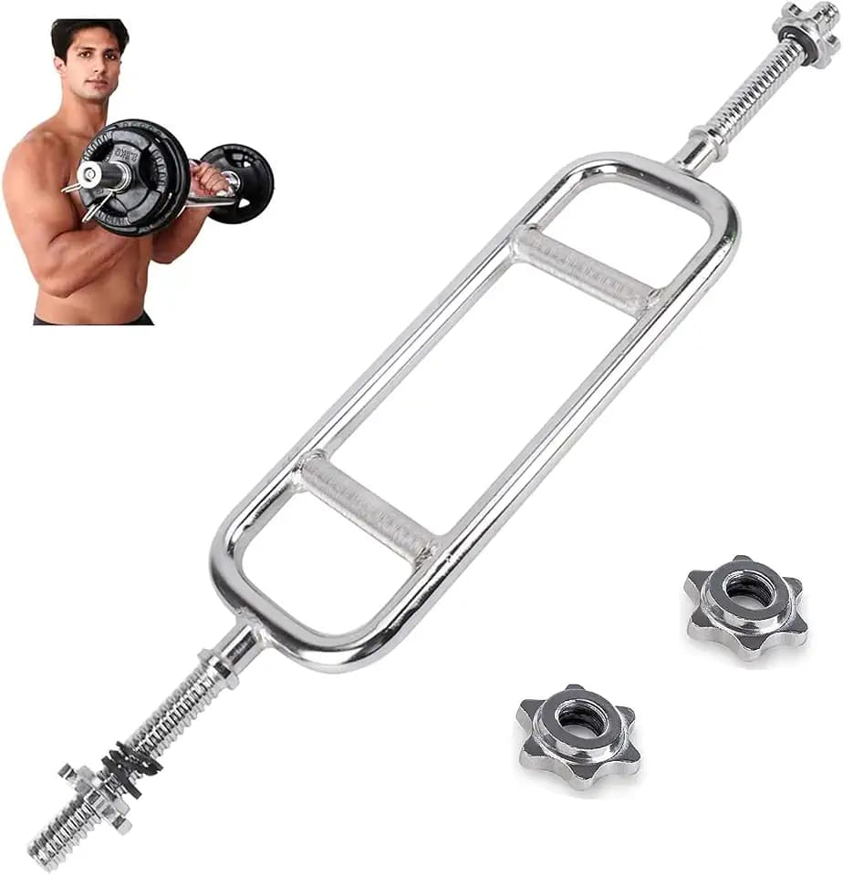 jxgzyy EZ Curl Bar Tricep Weight Bar 47' / 34' Barbell Bar Weight Lifting Curling Bar With Non-Slip Chrome Handle For Gym Home Exercises Weights Training for 1' / 2' Weight Plates