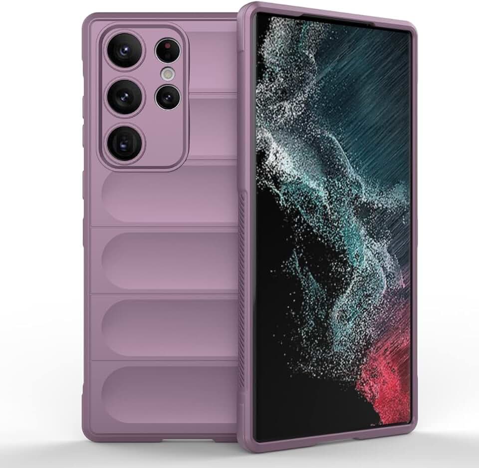 EASSGU Hülle für Samsung Galaxy S23 Ultra (6.8" Inches) Weiche TPU Silikon Fall und Kratzschutz Handyhülle - Helles Lila