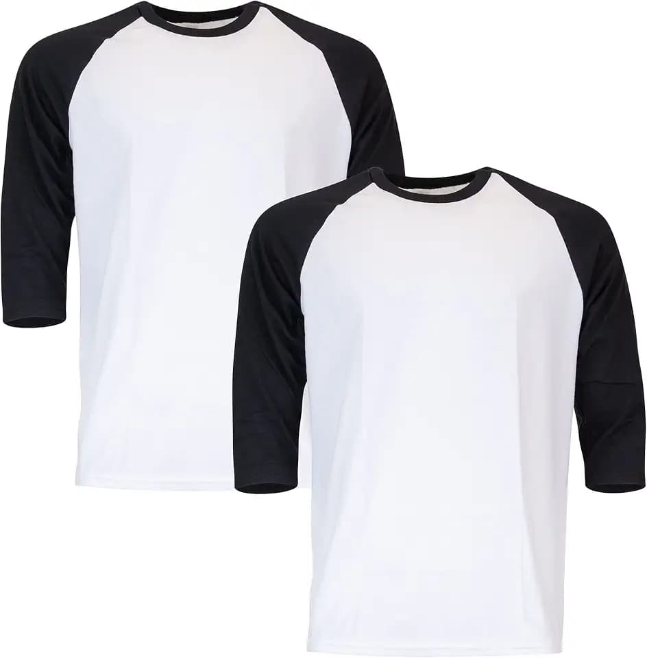 Gildan Men's Heavy Cotton 3/4 Raglan T-shirt, Style G5700, 2-pack
